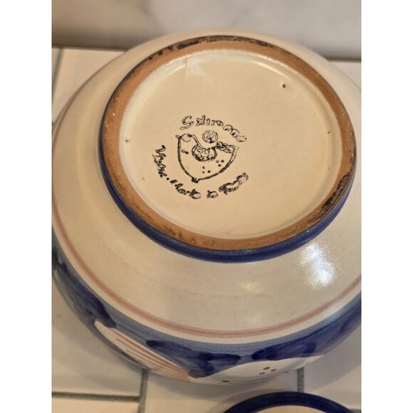 Vietri Solimene FISH Sugar Bowl w/ Lid Blue Campagna Italy Italian Pottery EUC - Picture 8 of 12